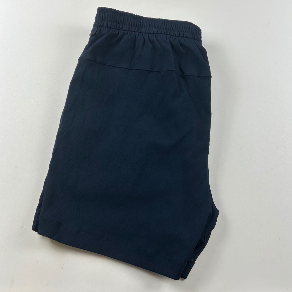 Lululemon Mens M Bowline Short 5 Stretch Ripstop Navy Blue Athletic Twill Gym